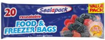 (image for) SEALAPACK FOOD FREEZER BAG 20S - 25X25C