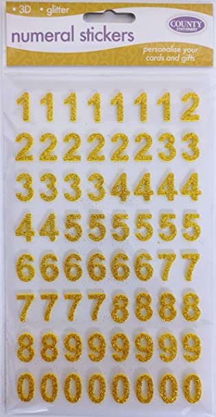 (image for) COUNTY GOLD NUMERICAL STICKERS