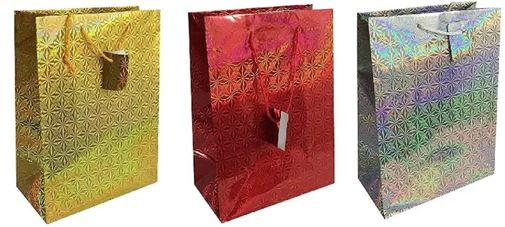 (image for) COUNTY GIFT BAG HOLOGRAPHIC ASSORTED - LARGE