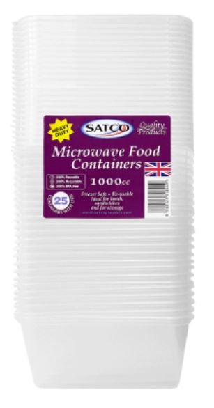 (image for) SATCO PLASTIC CON+LID M/W 25S