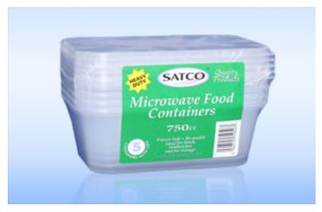 (image for) SATCO PLASTIC CONT+LID M/W 5S