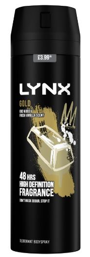 (image for) LYNX DEODORANT BODY SPRAY GOLD PM3.99 - 200ML