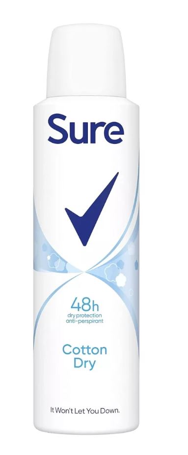 (image for) SURE DEODORANT FOR WOMEN COTTON DRY - 150ML