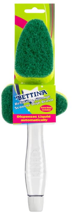 (image for) BETTINA REFILLABLE DISHBRUSH SCOURER+1 FREE HEAD-STD