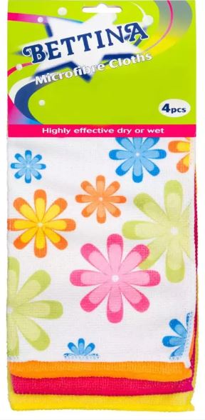 (image for) BETTINA MICROFIBRE CLOTHS-4PC