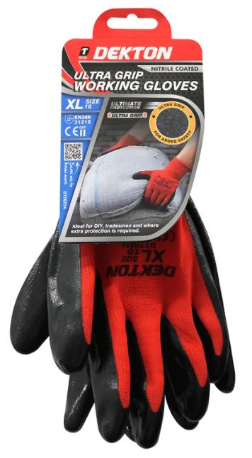 (image for) DEKTON ULTRA GRIP NITRILE COATED WORKING GLOVES - 10/XL