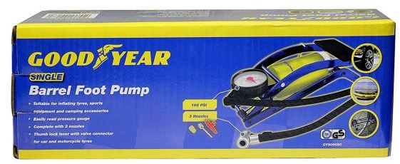 (image for) GOODYEAR HEAVY DUTY SINGLE BARREL FOOT PUMP - STD