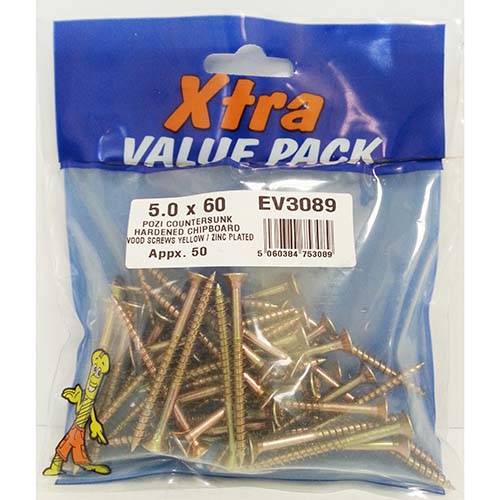 (image for) FAST PAK VALUE PACKS HARDENEED TWINTHREAD WOOD SCREWS ZINC PLATED - 8X1&1/4 - 38S