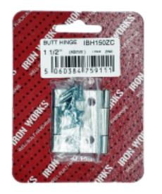 (image for) FAST PAK BUTTT HINGES ZINC - 1&1/2""