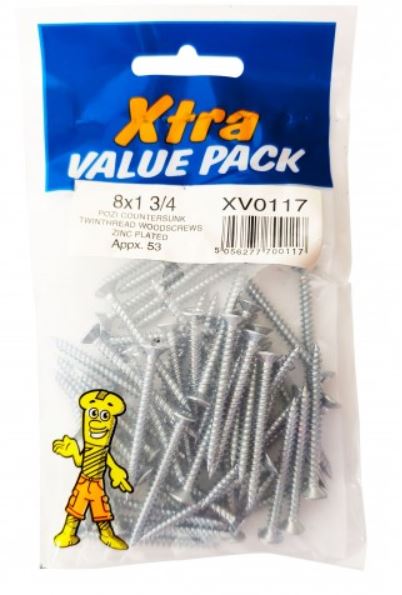 (image for) F/PAK XTRA WOOD SCREW 8X1 3/4