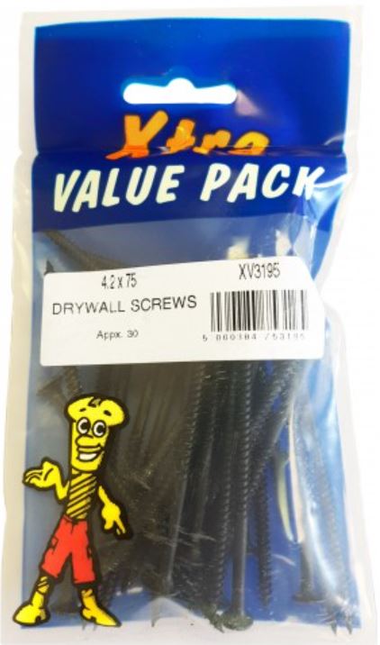 (image for) FAST PAK XTRA VALUE PACKS DRYWALL SCREWS - 4.2X75 - 30S