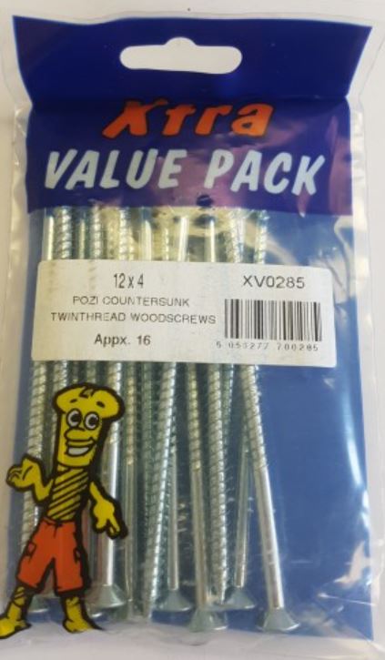 (image for) FAST PAK XTRA VALUE PACKS TWINTHREAD WOOD SCREWS - 12X4 - 16S