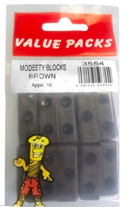 (image for) FAST PAK VALUE PACKS MODESTY BLOCKS BROWN - 10S
