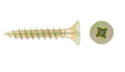 (image for) FAST PAK VALUE PACKS HARDENED CHIPBOARD WOOD SCREWS YELLOW ZINC PLATED - 5.0X100 - 9S