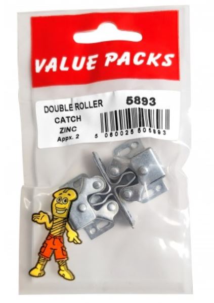 (image for) FAST PAK VALUE PACKS DOUBLE ROLLER CUPBOARD CATCH ZINC - 2S