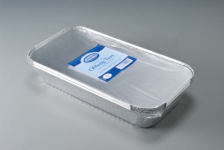 (image for) ESSENTIAL FOIL TRAY+LID OBLONG 4S - 32X16