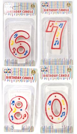 (image for) HURRAH BIRTHDAY CANDLE '0-9'