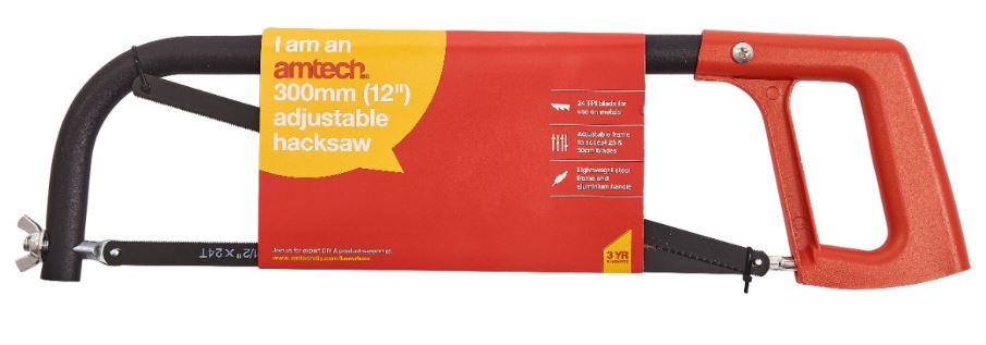 (image for) AMTECH ADJUSTABLE HACKSAW WITH SPARE BLADE-12\"\"