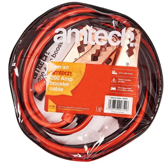 (image for) AMTECK 200AMP BOOSTER CABLES/JUMP LEADS-2.5M