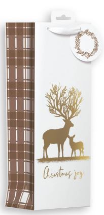 (image for) XMAS GOLD STAG BOTTLE BAG