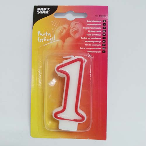 (image for) PAPSTAR BIRTHDAY CANDLE '1'- 7.3CM