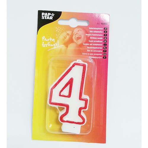 (image for) PAPSTAR BIRTHDAY CANDLE '4' - 7.3CM