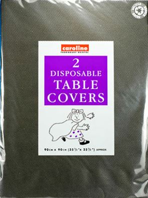 (image for) Caroline Table Cover Black Square Paper 2S- 90x90cm