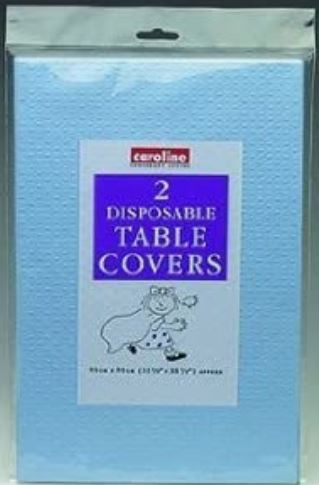 (image for) Caroline Table Cover Blue Square Paper 2S- 35x90cm