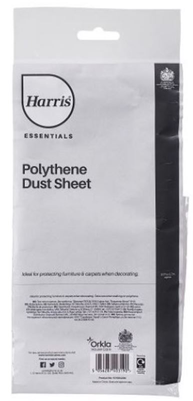 (image for) HARRIS ESSENTIAL DUST SHEET POLYTHENE - 3.7MX3.7M - 12X12INCH