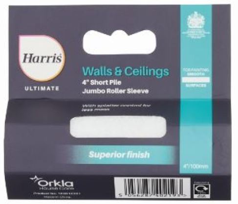 (image for) HARRIS ULIMATE SHORT PILE JUMBO ROLLER SLEEVE - 4INCH