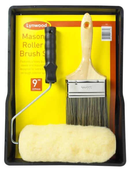 (image for) LYNWOOD MASONRY ROLLER TRAY & PAINT BRUSH - 9INCH