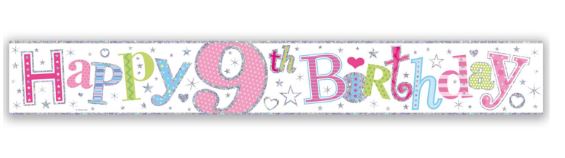 (image for) SEL B/DAY BANNER AGE 9 GIRL