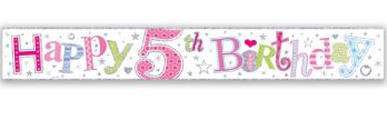 (image for) SEL B/DAY BANNER AGE 5 GIRL