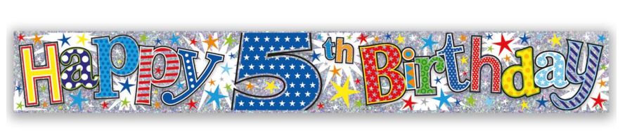 (image for) SEL B/DAY BANNER AGE 5 BOY