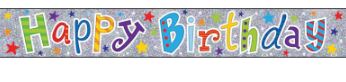 (image for) SEL B/DAY BANNER H/B'DAY SILVR