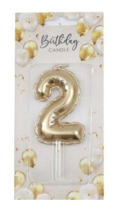 (image for) SIL B/DAY CANDLE BALLON GOLD 2