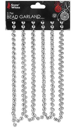 (image for) XMAS BEAD CHAIN SILVER CARDED