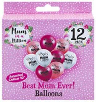 (image for) PMS BALLOONS BEST MUM EVER 12S