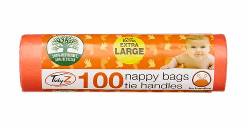 (image for) TIDYZ NAPPY BAGS+TIE HANDLE