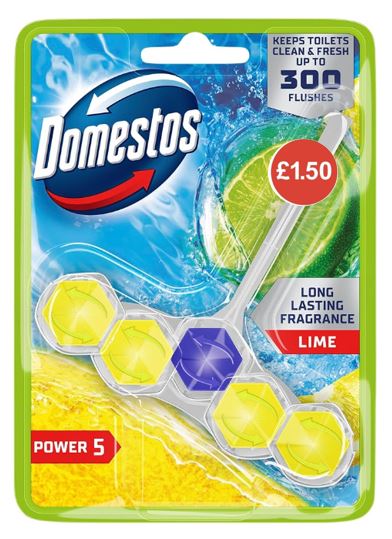 (image for) DOMESTOS TOILET RIM BLOCK LIME PM1.50 - 50G
