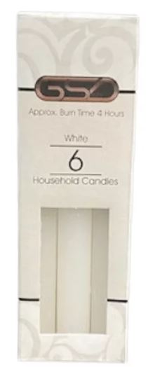 (image for) GSD H/HOLD CANDLES WHITE 6"