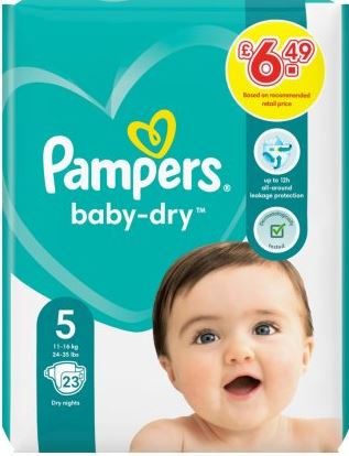 (image for) PAMPERS BABYDRY SIZE 5 PM6.49 - 23S