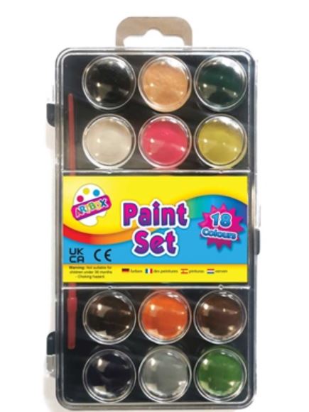 (image for) Tallon Paint box with Paint brush - 18colours