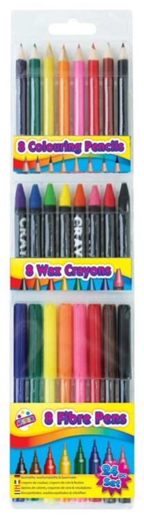 (image for) Tallon Colouring 8 pencil, 8 crayon, 8 pens - 24S
