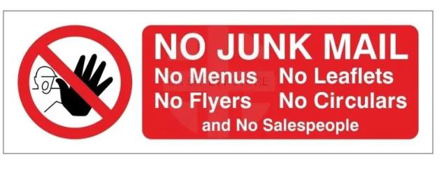 (image for) JL SIGN NO JUNK MAIL