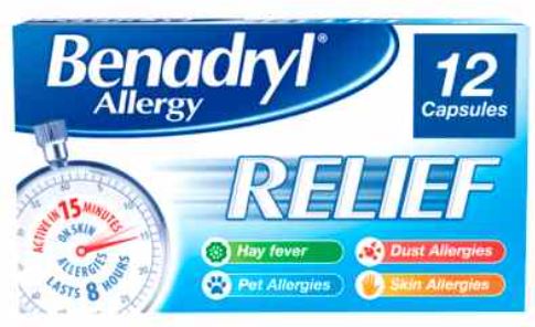 (image for) BENADRYL ALLERGY RELIEF CAPSULES - 12S