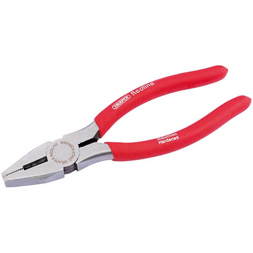 (image for) DRAPER REDLINE CMBINATION PLIER WITH PVC DIPPED HANDLES - 160MM