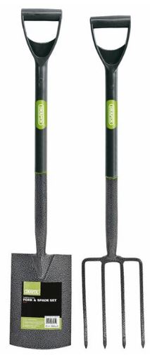 (image for) DRAPER BLACK CARBON STEEL FORK AND SPADE SET