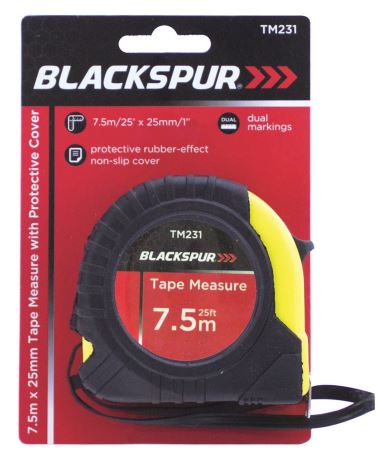 (image for) BLACKSPUR TAPE MEASURE WITH PROTECTIVE COVER - 7.5M