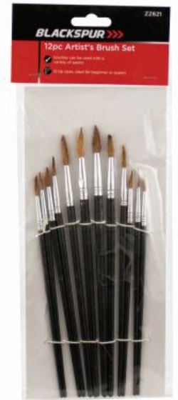 (image for) BLACKSPUR ARTISTS BRUSH SET 12PCS